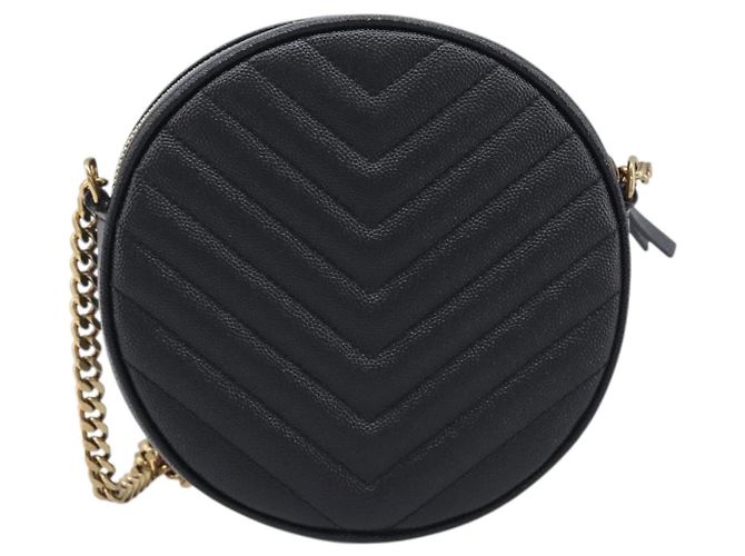 Autre Marque Saint Laurent Chain Viel Shoulder Bag Leather Black Gold - vista 3