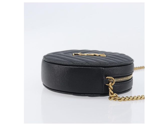 Autre Marque Saint Laurent Chain Viel Shoulder Bag Leather Black Gold - vista 4