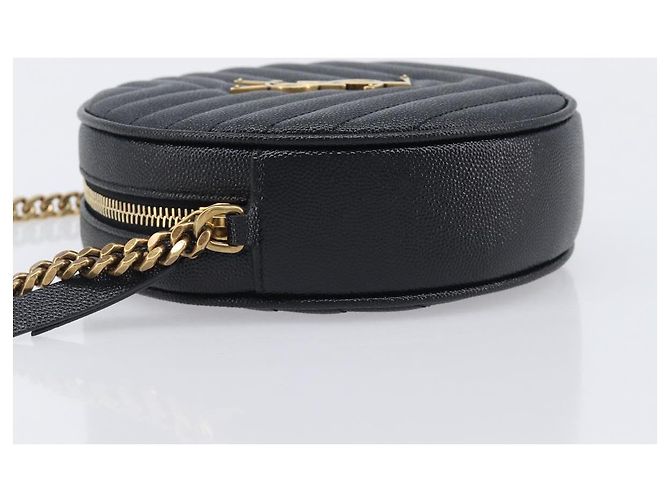 Autre Marque Saint Laurent Chain Viel Shoulder Bag Leather Black Gold - vista 5
