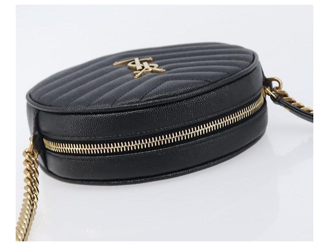 Autre Marque Saint Laurent Chain Viel Shoulder Bag Leather Black Gold - vista 6