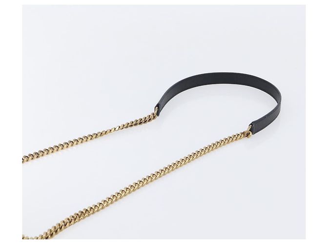Autre Marque Saint Laurent Chain Viel Shoulder Bag Leather Black Gold - vista 8