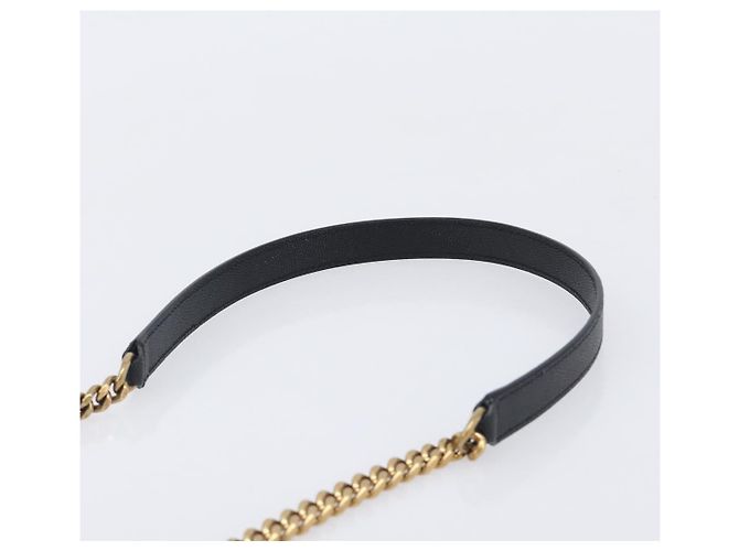 Autre Marque Saint Laurent Chain Viel Shoulder Bag Leather Black Gold - vista 9