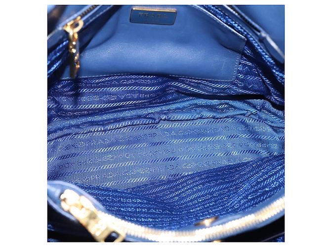 PRADA Gathered Hand Bag Nylon 2way Blue Gold - vista 20