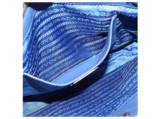 PRADA Gathered Hand Bag Nylon 2way Blue Gold - vista 23