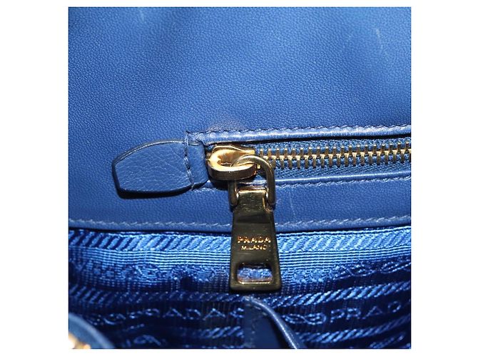PRADA Gathered Hand Bag Nylon 2way Blue Gold - vista 24