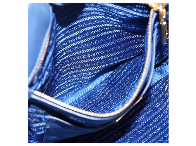 PRADA Gathered Hand Bag Nylon 2way Blue Gold - vista 25