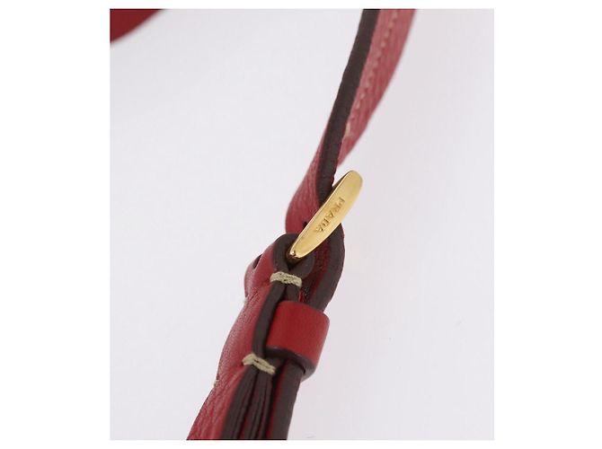 PRADA Chain Shoulder Bag Vittero Dino Leather Red Gold - vista 10