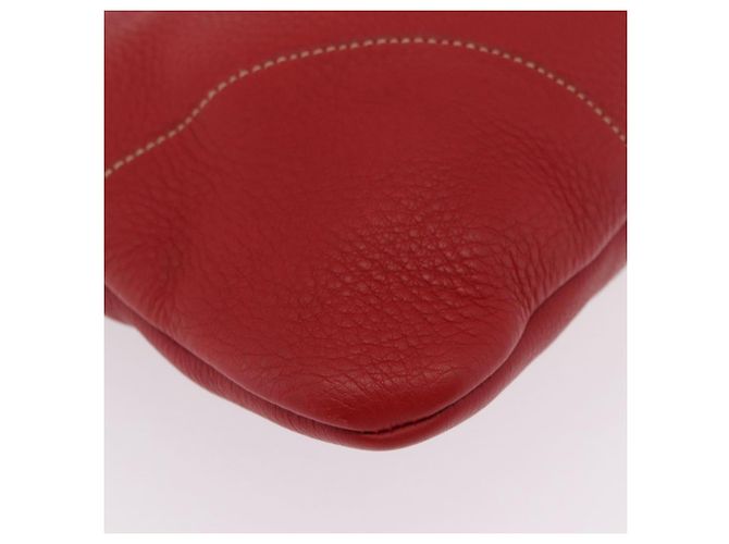 PRADA Chain Shoulder Bag Vittero Dino Leather Red Gold - vista 12