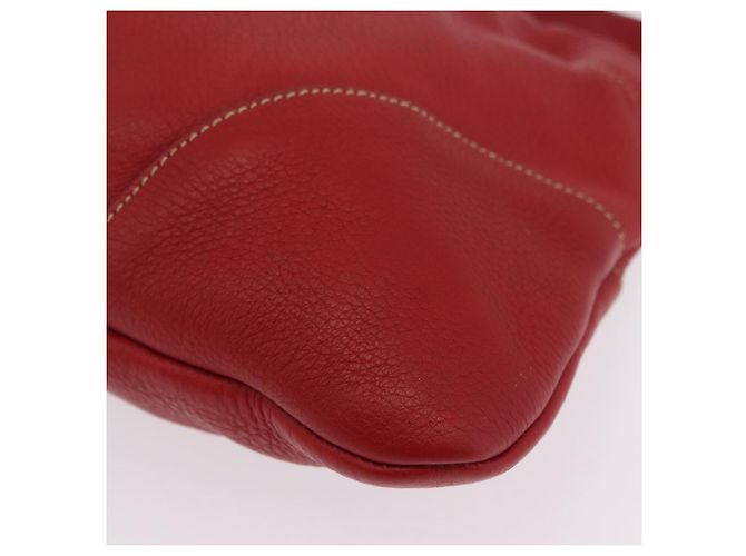 PRADA Chain Shoulder Bag Vittero Dino Leather Red Gold - vista 15