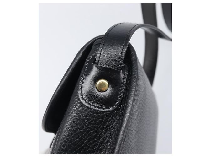 Christian Dior Shoulder Bag Leather Black Gold Tone - vista 14