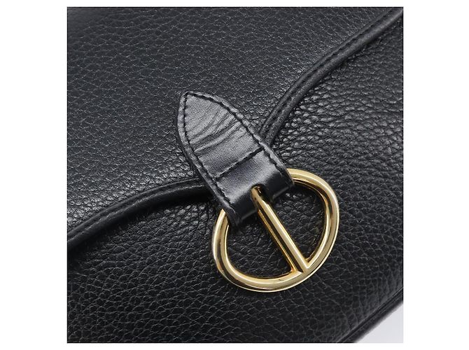 Christian Dior Shoulder Bag Leather Black Gold Tone - vista 15