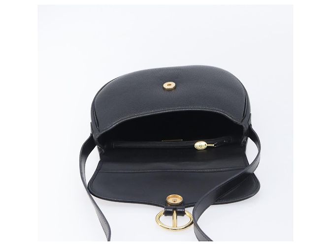 Christian Dior Shoulder Bag Leather Black Gold Tone - vista 16