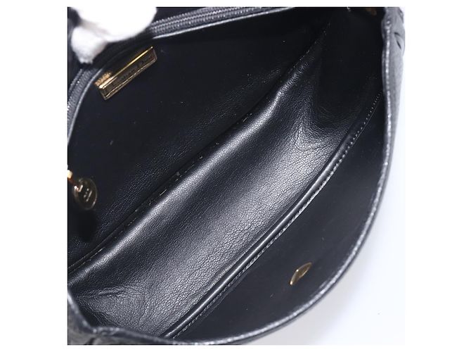 Christian Dior Shoulder Bag Leather Black Gold Tone - vista 19