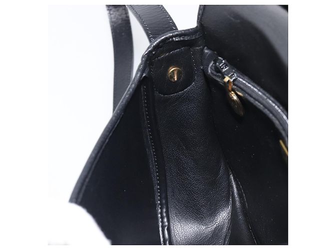 Christian Dior Shoulder Bag Leather Black Gold Tone - vista 21