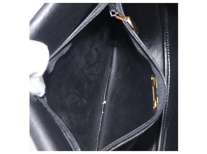Christian Dior Shoulder Bag Leather Black Gold Tone - vista 23