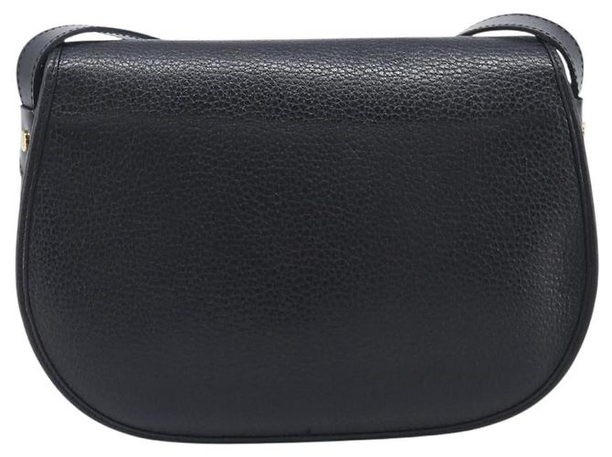 Christian Dior Shoulder Bag Leather Black Gold Tone - vista 3