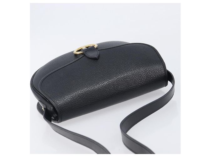 Christian Dior Shoulder Bag Leather Black Gold Tone - vista 6