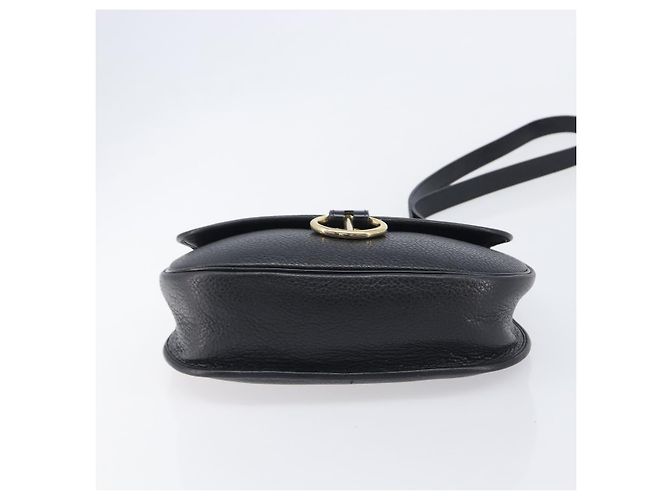 Christian Dior Shoulder Bag Leather Black Gold Tone - vista 9