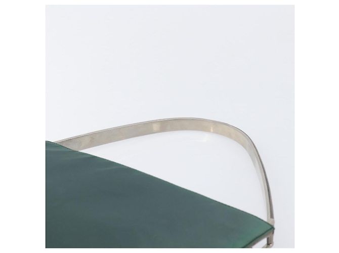 PRADA Metal Handle Shoulder Bag Nylon Green Silver - vista 14