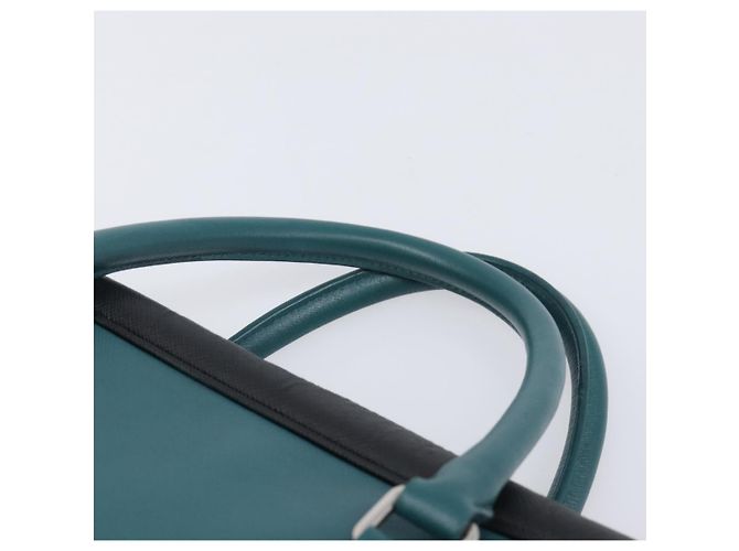 PRADA Hand Bag Saffiano leather Black Emerald Green - vista 14
