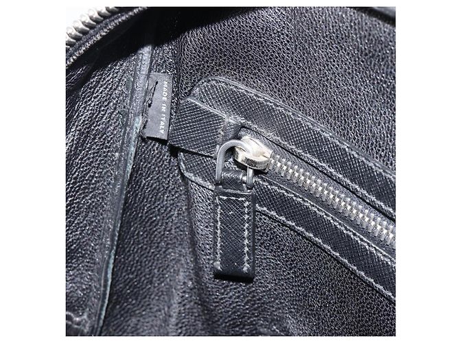 PRADA Hand Bag Saffiano leather Black Emerald Green - vista 25