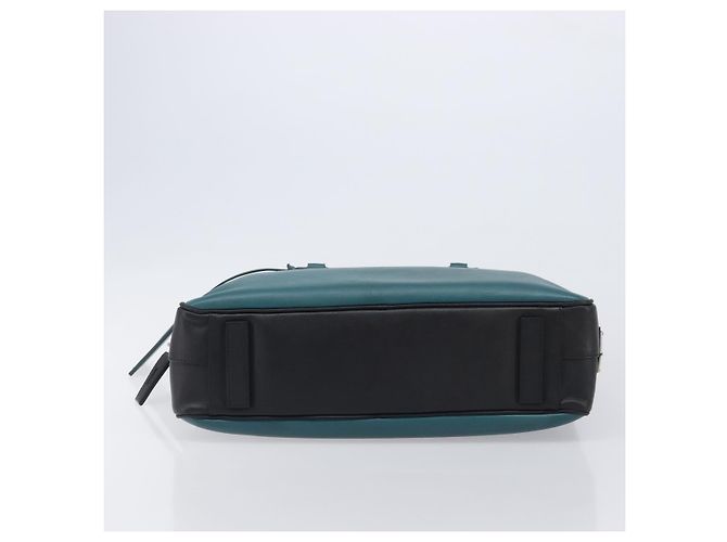 PRADA Hand Bag Saffiano leather Black Emerald Green - vista 5