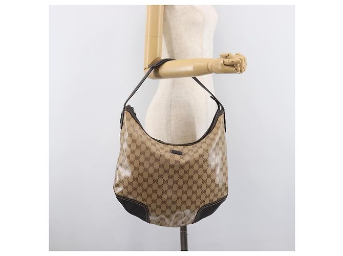 GUCCI GG Crystal Web Sherry Line Bag Coated Canvas Beige 293596 - vista 27