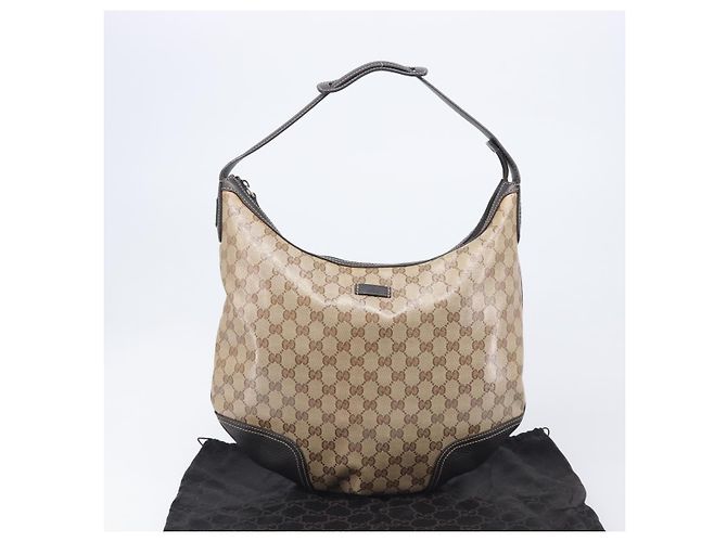 GUCCI GG Crystal Web Sherry Line Bag Coated Canvas Beige 293596 - vista 28