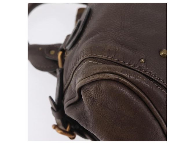 Chloé Chloe Paddington Hand Bag Leather Brown Gold Silver - vista 11