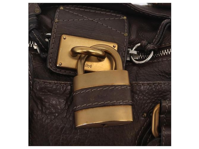 Chloé Chloe Paddington Hand Bag Leather Brown Gold Silver - vista 16