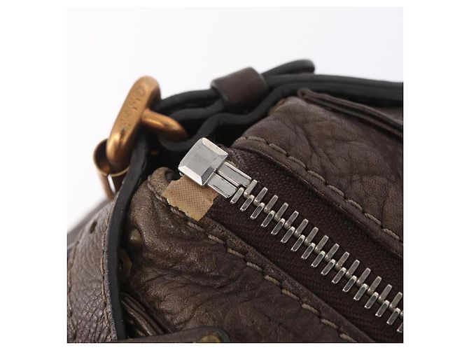 Chloé Chloe Paddington Hand Bag Leather Brown Gold Silver - vista 20
