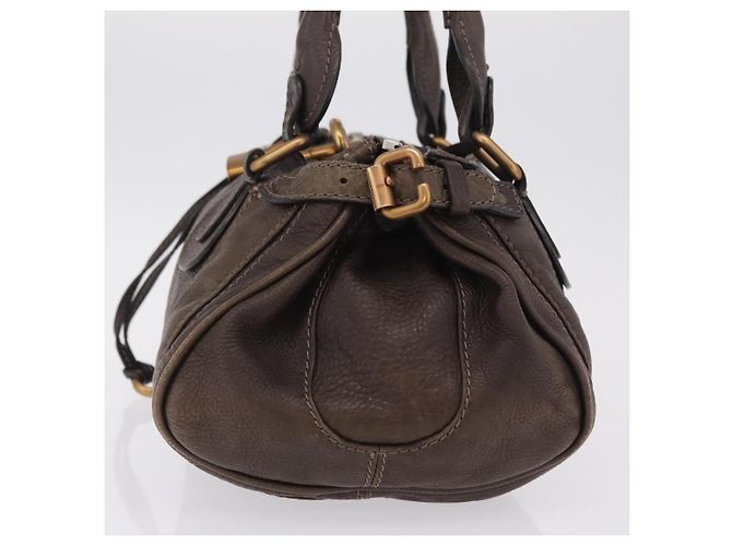 Chloé Chloe Paddington Hand Bag Leather Brown Gold Silver - vista 4