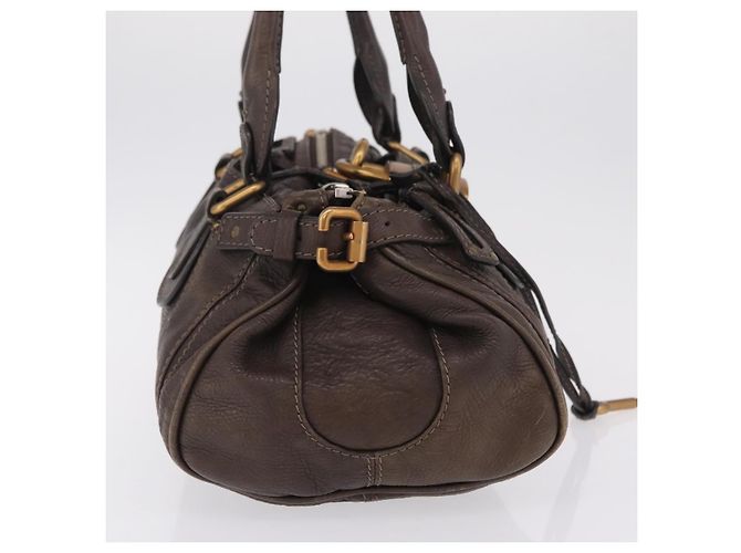 Chloé Chloe Paddington Hand Bag Leather Brown Gold Silver - vista 5
