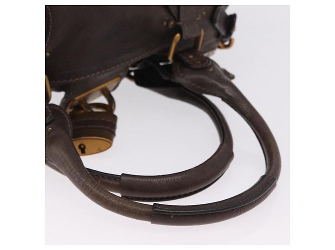 Chloé Chloe Paddington Hand Bag Leather Brown Gold Silver - vista 7