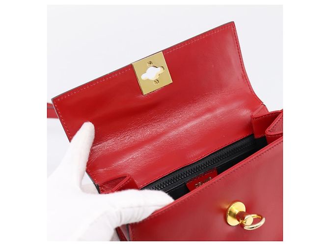 Céline CELINE Hand Bag Leather 2way Red Gold - vista 19
