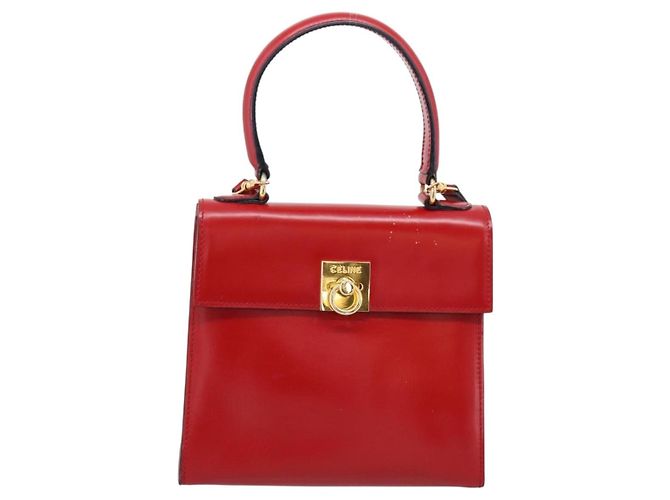 Céline CELINE Hand Bag Leather 2way Red Gold - vista 2