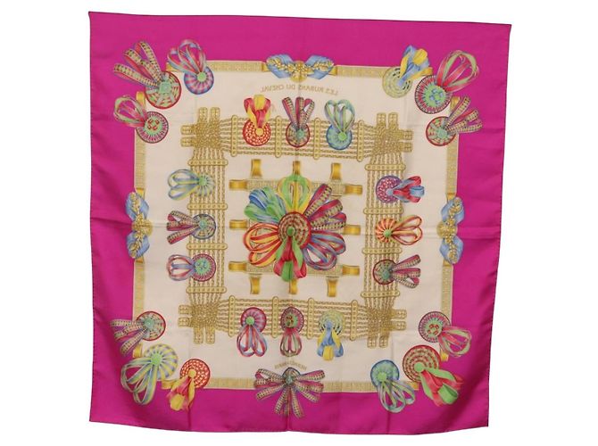 Hermès HERMES Carre 90 Scarf  LES RUBANS DU CHEVAL  Silk Purple - vista 13