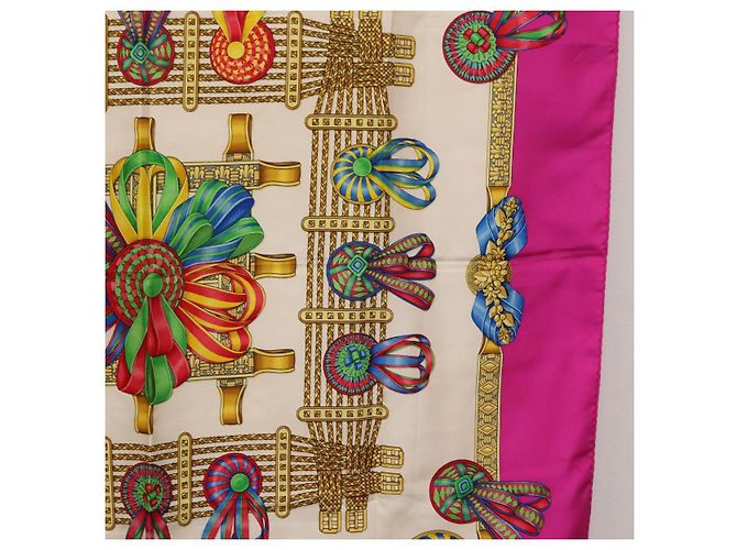 Hermès HERMES Carre 90 Scarf  LES RUBANS DU CHEVAL  Silk Purple - vista 7