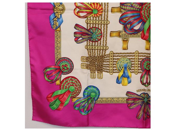 Hermès HERMES Carre 90 Scarf  LES RUBANS DU CHEVAL  Silk Purple - vista 8