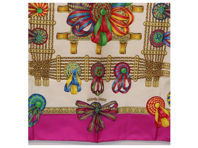 Hermès HERMES Carre 90 Scarf  LES RUBANS DU CHEVAL  Silk Purple - vista 9