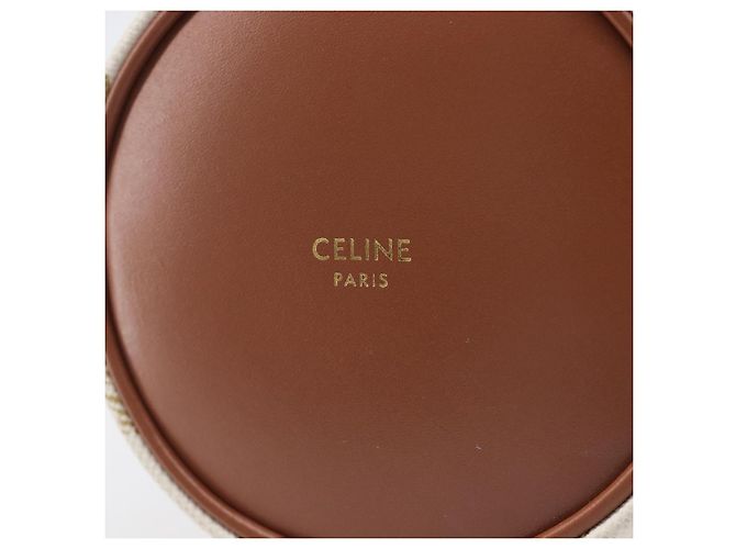 Céline CELINE Triomphe Shoulder Bag PVC Leather White Gold Tone - vista 15
