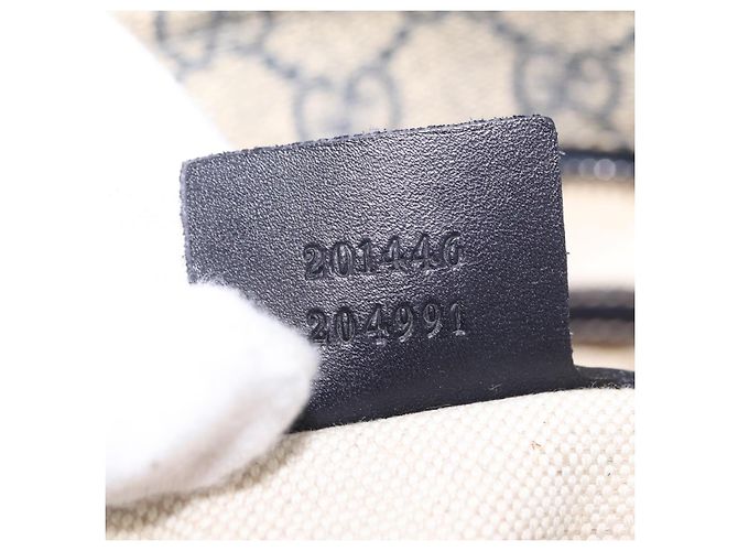 GUCCI GG Supreme Shoulder Bag PVC Navy Silver 201446 - vista 26