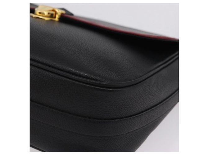 Autre Marque Saint Laurent Chain Shoulder Bag Leather Black Gold - vista 13