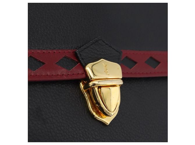 Autre Marque Saint Laurent Chain Shoulder Bag Leather Black Gold - vista 16