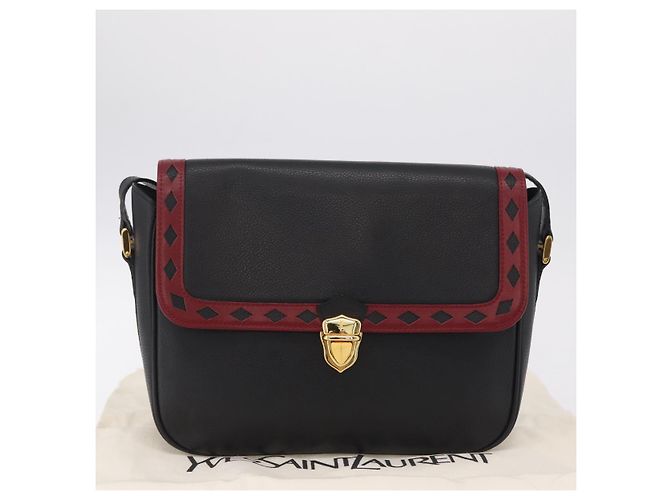Autre Marque Saint Laurent Chain Shoulder Bag Leather Black Gold - vista 27