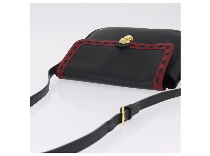Autre Marque Saint Laurent Chain Shoulder Bag Leather Black Gold - vista 6