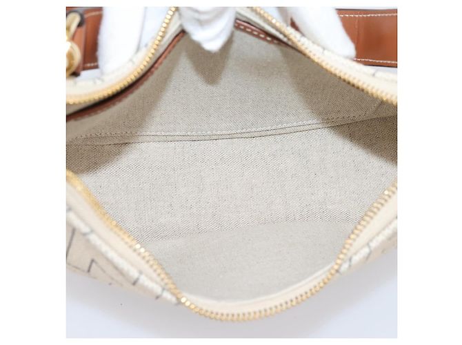 Céline CELINE Medium Ava Shoulder Bag Canvas Beige Gold Tone - vista 17