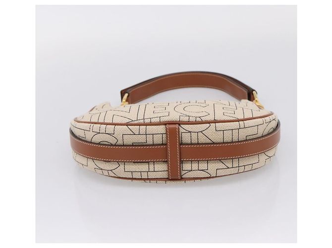 Céline CELINE Medium Ava Shoulder Bag Canvas Beige Gold Tone - vista 9