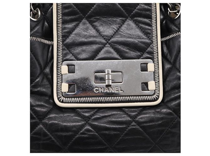 CHANEL Matelasse Chain Tote Bag Calf Skin Black Silver CC - vista 15