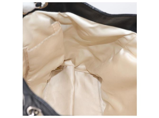 CHANEL Matelasse Chain Tote Bag Calf Skin Black Silver CC - vista 20